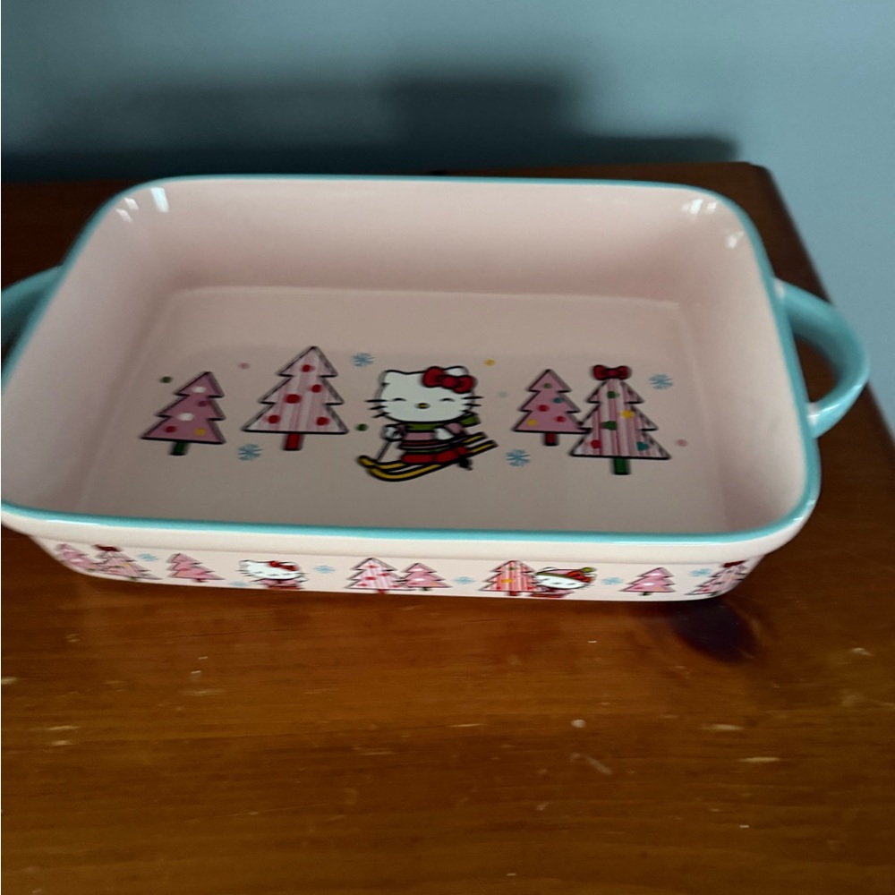 Hello Kitty Pink Baking Dish with Blue Handles